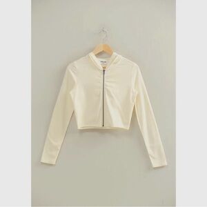 🆕🤍CREAM COTTON HOODIE ZIP UP